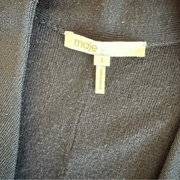 Maje over sized Black Longline Cardigan Sweater - Picture 5 of 9